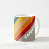 Aurora Arcade Striped with Name コーヒーマグカップ (正面右)
