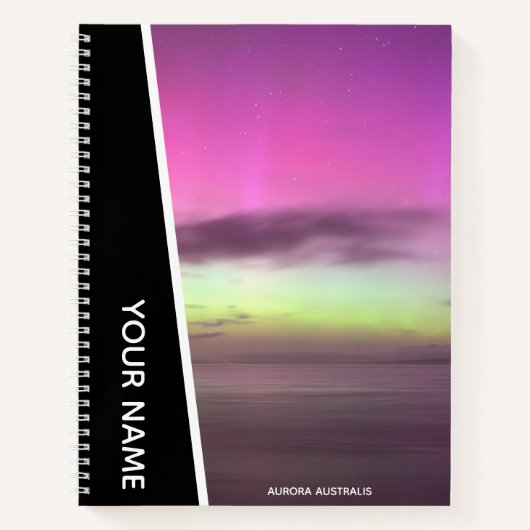 Aurora Australis - Southern Lights Australia Black ノートブック (正面)