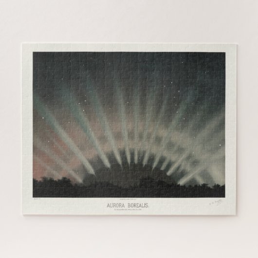 Aurora Borealisプリント, Trouvelot, 1881,復元 ジグソーパズル (横)