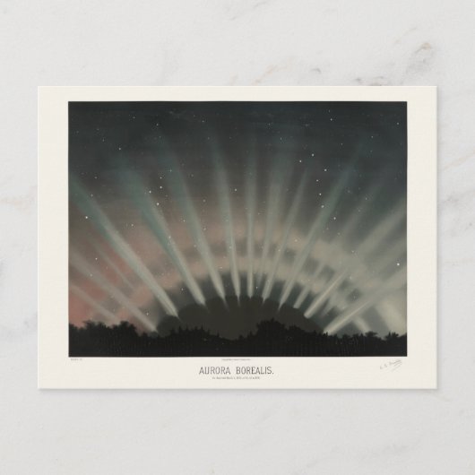 Aurora Borealisプリント, Trouvelot, 1881，復元 ポストカード (正面)