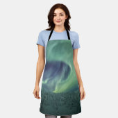 Aurora Borealis冬の風景の写真 エプロン (着用した状態)