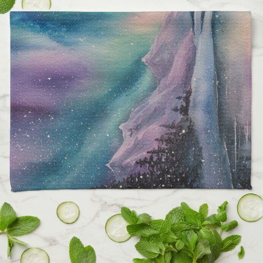 Aurora Borealis キッチンタオル (折り畳み)