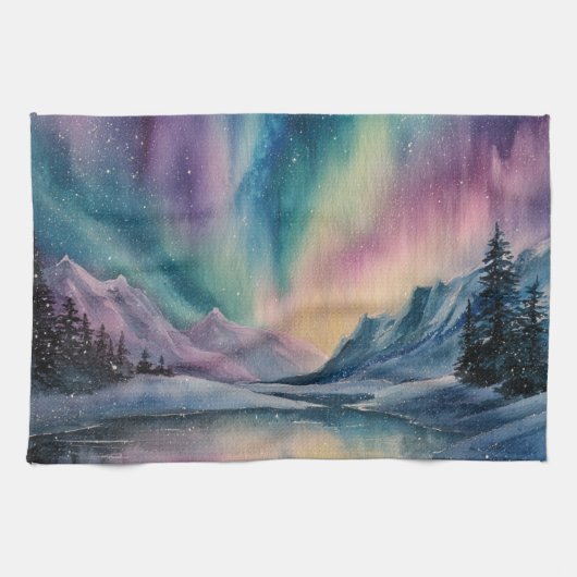 Aurora Borealis キッチンタオル (横)