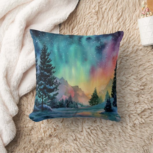 Aurora Borealis クッション (ブランケット)