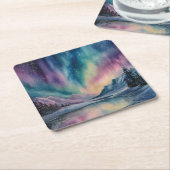Aurora Borealis スクエアペーパーコースター (アングル)