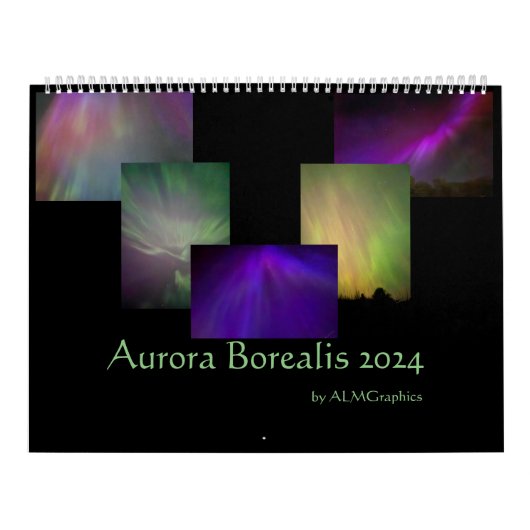 Aurora Borealis 2024写真 – カスタマイズ可能 カレンダー (カバー)
