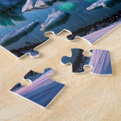 Aurora Borealis Iceland Northern Lights Landscape ジグソーパズル (側面)