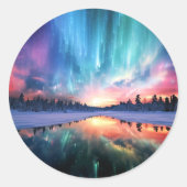 Aurora Borealis, Northern Lights, ラウンドシール (正面)