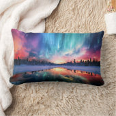 Aurora Borealis, Northern Lights, ランバークッション (ブランケット)