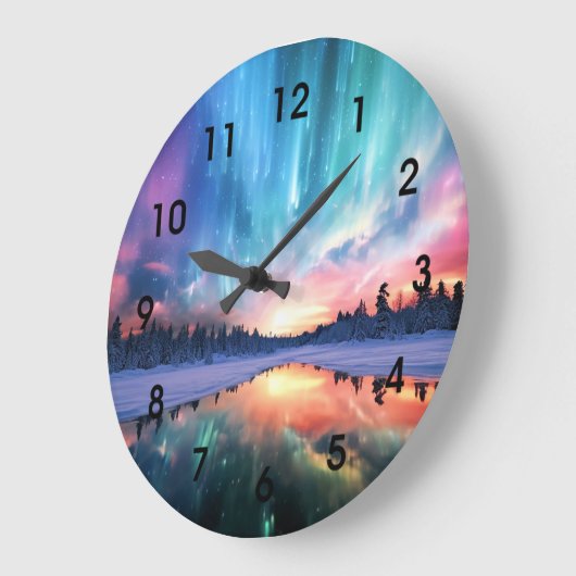 Aurora Borealis, Northern Lights, ラージ壁時計 (傾斜)