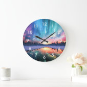 Aurora Borealis, Northern Lights, ラージ壁時計 (ホーム)