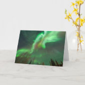 Aurora Borealis Northern Lights | Fairbanks カード (黄色い花)