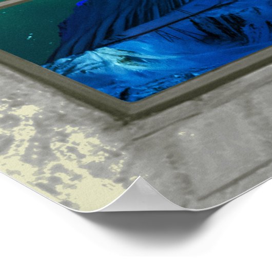 Aurora Borealis Northern Lights Faux Window ポスター (角)