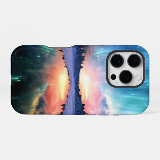 Aurora Borealis, Northern Lights, iPhoneケース (裏面横)