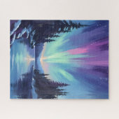 Aurora Borealis | Northern Lights Watercolor ジグソーパズル (横)