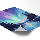Aurora Borealis | Northern Lights Watercolor ポスター (角)