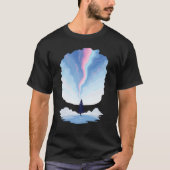 Aurora Borealis Pink Blue Swirl Pine Tree Winter Tシャツ (正面)