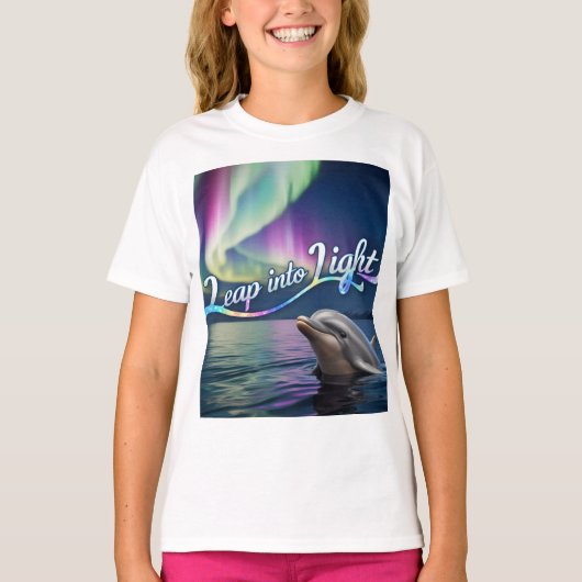 Aurora Dolphin:光の.Tシャツに飛び込む Tシャツ (正面)