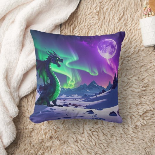 Aurora Dragon – Northern Lights Fantasy Mousepad クッション (ブランケット)