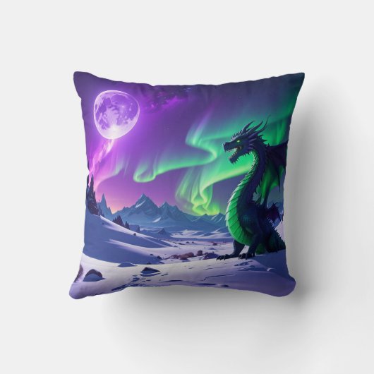 Aurora Dragon – Northern Lights Fantasy Mousepad クッション (裏面)