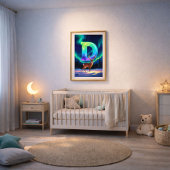 Aurora Letter D Poster | Northern Lights Art Print ポスター