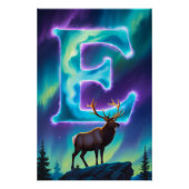 Aurora Letter E Poster | Northern Lights Art Print ポスター (正面)