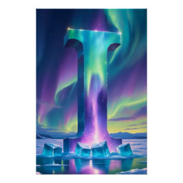 Aurora Letter I Poster | Northern Lights Art Print ポスター