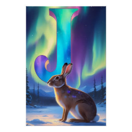 Aurora Letter J Poster | Northern Lights Art Print ポスター