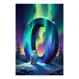 Aurora Letter O Poster | Northern Lights Art ポスター