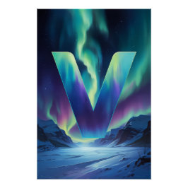 Aurora Letter V Poster | Northern Lights Art ポスター