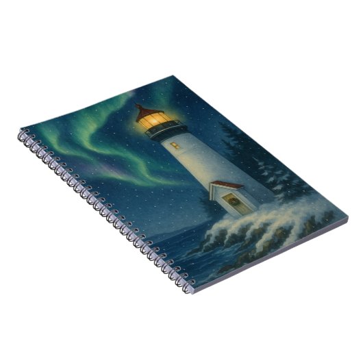 Aurora Lighthouse Christmas Card ノートブック (右側)