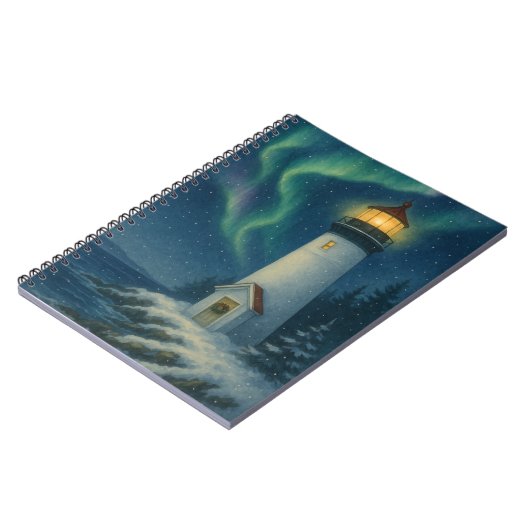 Aurora Lighthouse Christmas Card ノートブック (左側)