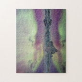 Aurora Lights Reflect Lagoon | Iceland ジグソーパズル (縦)