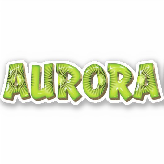 Aurora Name Kiwi Design Aufkleber Sticker シール (正面)