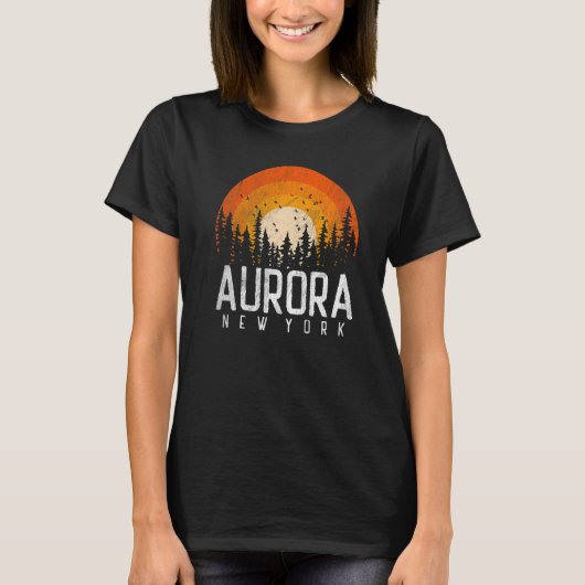 Aurora New York NYレトロヴィンテージ70s 80s 90s Tシャツ (正面)