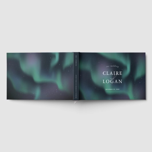 Aurora Northern Lights Wedding ゲストブック (全面)