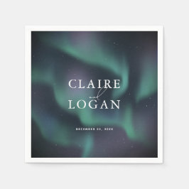 Aurora Northern Lights Wedding スタンダードカクテルナプキン