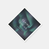 Aurora Northern Lights Wedding スタンダードカクテルナプキン (角)