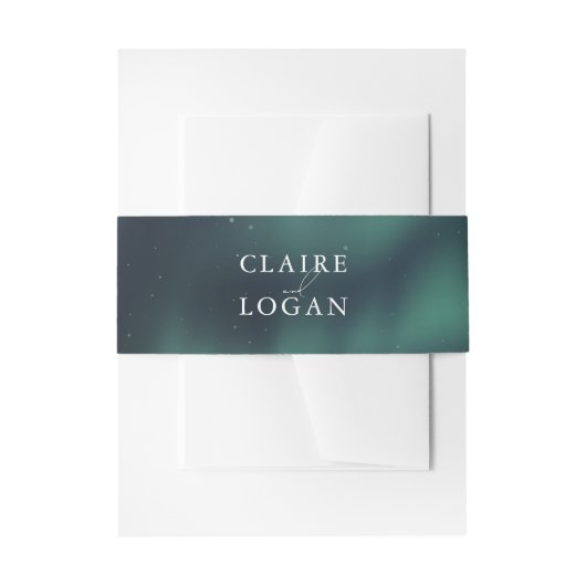 Aurora Northern Lights Wedding 招待状ベリーバンド (正面例)