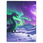 Aurora Peaks – Fantasy Dragon Night Sky Desk Mat クリップボード (裏面)
