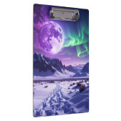 Aurora Peaks – Fantasy Dragon Night Sky Desk Mat クリップボード (右)