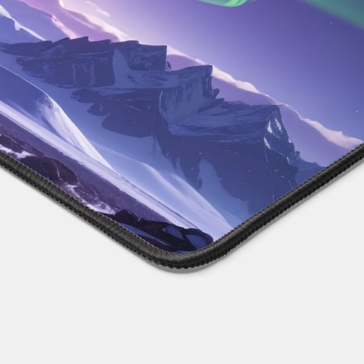 Aurora Peaks – Fantasy Dragon Night Sky Desk Mat デスクマット (コーナー)