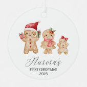Aurora Personalized Baby's First Christmas メタルオーナメント (正面)