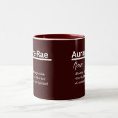 Aurora-Rae Girl Name Definition Personalized ツートーンマグカップ (中央)