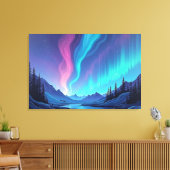 Aurora Tide – Premium 36"x24" Fluid Art Canvas キャンバスプリント (インサイチュ (リビング))