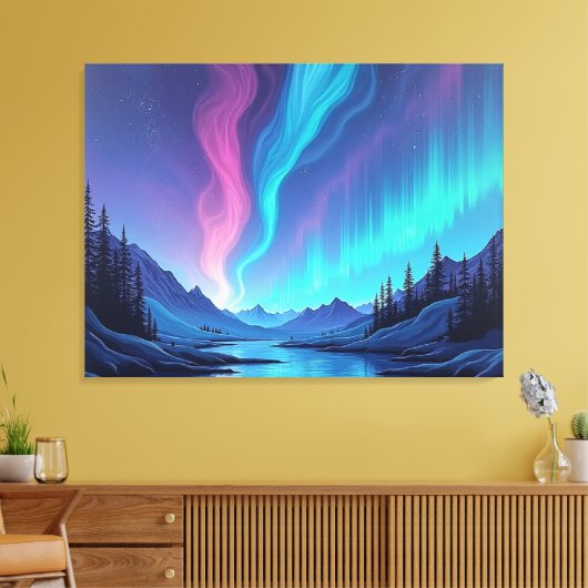 Aurora Tide – Premium 40"x32" Fluid Art Canvas キャンバスプリント (インサイチュ (リビング))