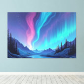 Aurora Tide – Premium 60"x40" Fluid Art Canvas キャンバスプリント (インサイチュ (ウッドフロア))