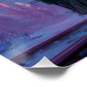 Aurora Train Tunnel Purple Fantasy Art ポスター (コーナー)