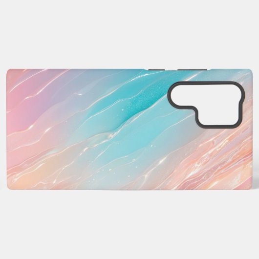 Aurora Wave Pastel Gradient Phone Case Samsung Galaxyケース (裏面横)