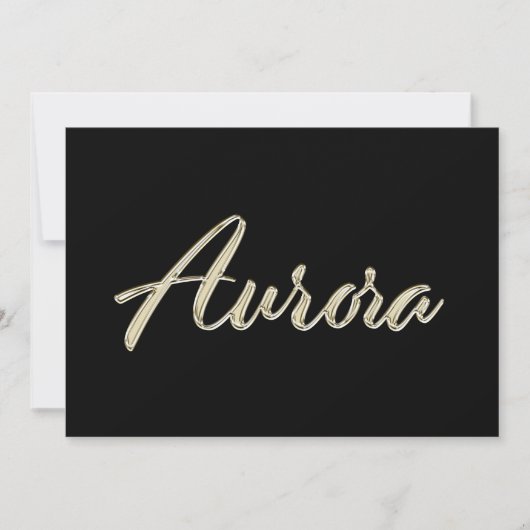 Aurora white gold Handwriting Karte カード (正面)